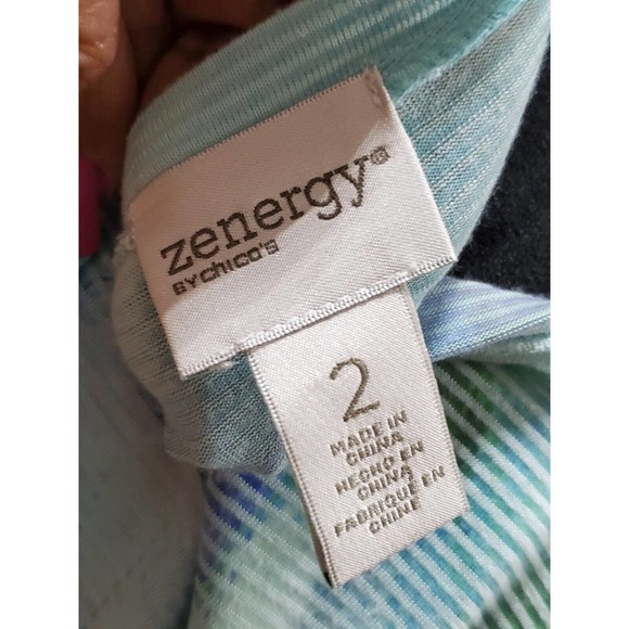 Zenergy Women's Multicolor Polyester Scoop Neck Short Sleeve Pullover Shirt 2 L - Picture 8 of 11